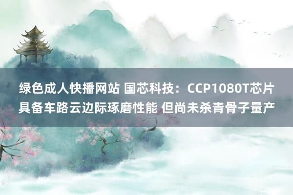 绿色成人快播网站 国芯科技：CCP1080T芯片具备车路云边际琢磨性能 但尚未杀青骨子量产