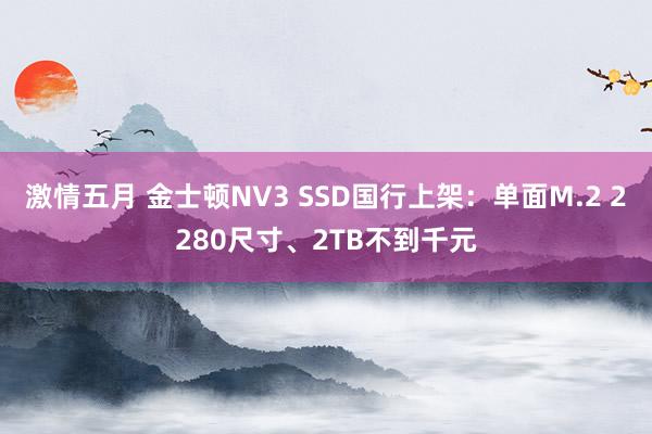 激情五月 金士顿NV3 SSD国行上架：单面M.2 2280尺寸、2TB不到千元