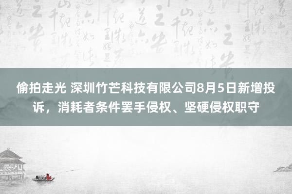 偷拍走光 深圳竹芒科技有限公司8月5日新增投诉，消耗者条件罢手侵权、坚硬侵权职守