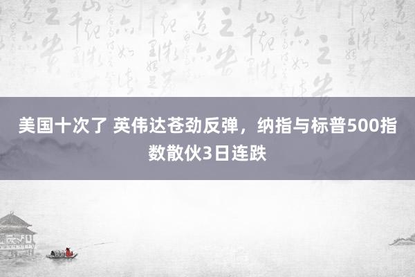 美国十次了 英伟达苍劲反弹，纳指与标普500指数散伙3日连跌