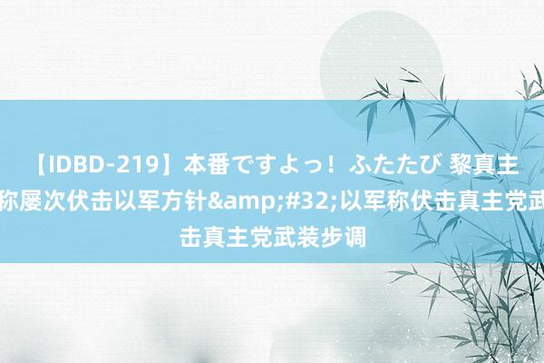 【IDBD-219】本番ですよっ！ふたたび 黎真主党武装称屡次伏击以军方针&#32;以军称伏击真主党武装步调