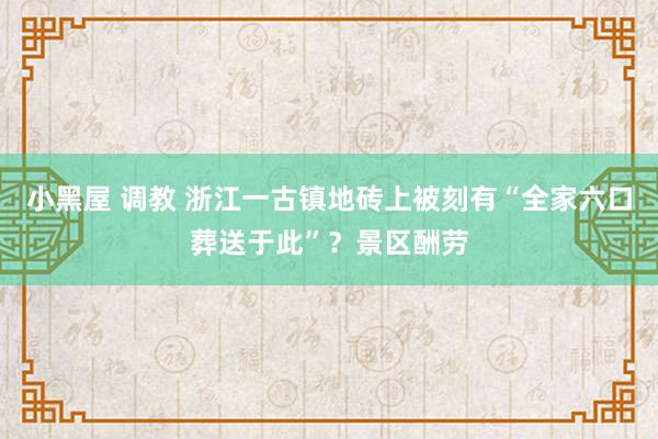 小黑屋 调教 浙江一古镇地砖上被刻有“全家六口葬送于此”？景区酬劳