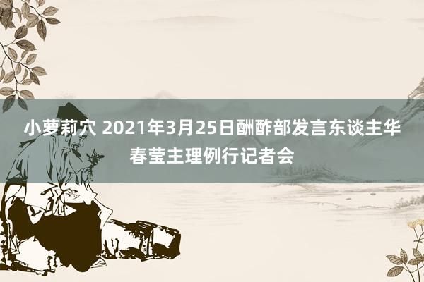 小萝莉穴 2021年3月25日酬酢部发言东谈主华春莹主理例行记者会