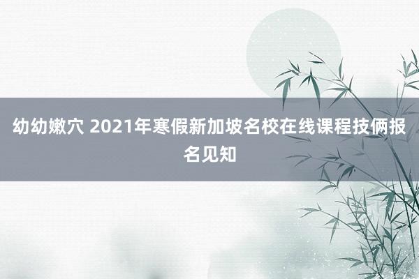 幼幼嫩穴 2021年寒假新加坡名校在线课程技俩报名见知